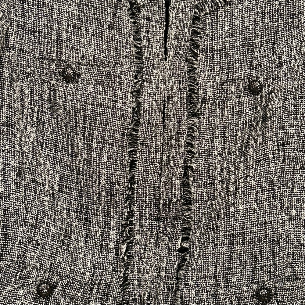 Karl Lagerfeld Black and White Tweed and Fringe Career Blazer Size 10 - Picture 6 of 14